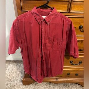 Casual Red Button-Down Shirt for Men